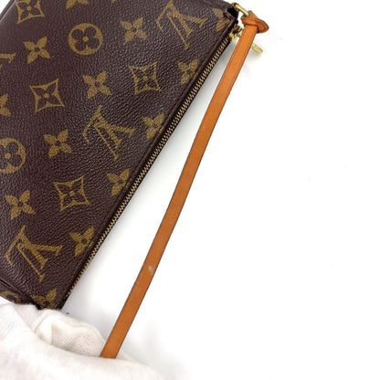 Louis Vuitton Pochette Accessoire Monogram Leather X PVC Brown Handbag Gold