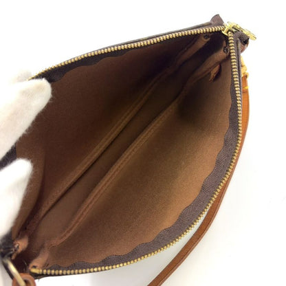 Louis Vuitton Pochette Accessoire Monogram Leather X PVC Brown Handbag Gold