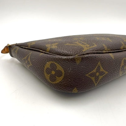 Louis Vuitton Pochette Accessoire Monogram Leather X PVC Brown Handbag Gold