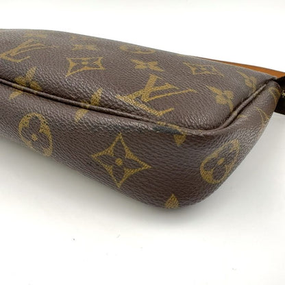 Louis Vuitton Pochette Accessoire Monogram Leather X PVC Brown Handbag Gold