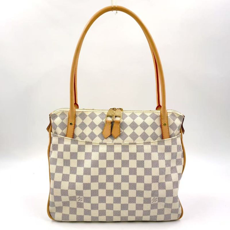Louis Vuitton Figeri PM Damier Azure Damier Azure Leather × PVC White × Light