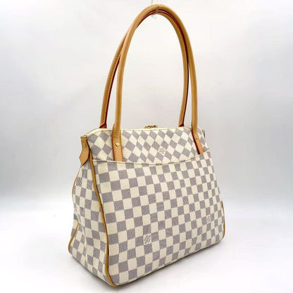Louis Vuitton Figeri PM Damier Azure Damier Azure Leather × PVC White × Light