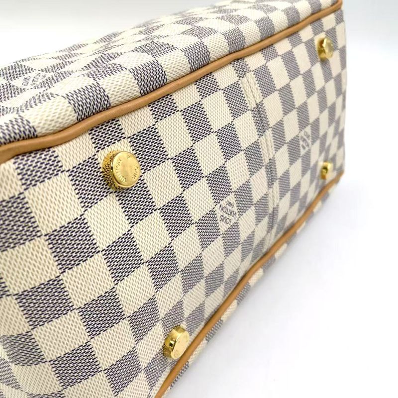 Louis Vuitton Figeri PM Damier Azure Damier Azure Leather × PVC White × Light