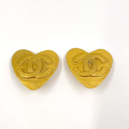 Chanel Coco Mark Heart GP Gold Earrings