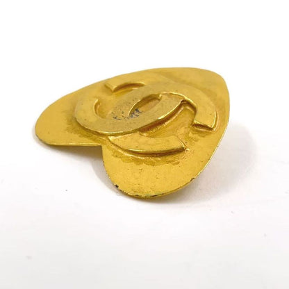 Chanel Coco Mark Heart GP Gold Earrings