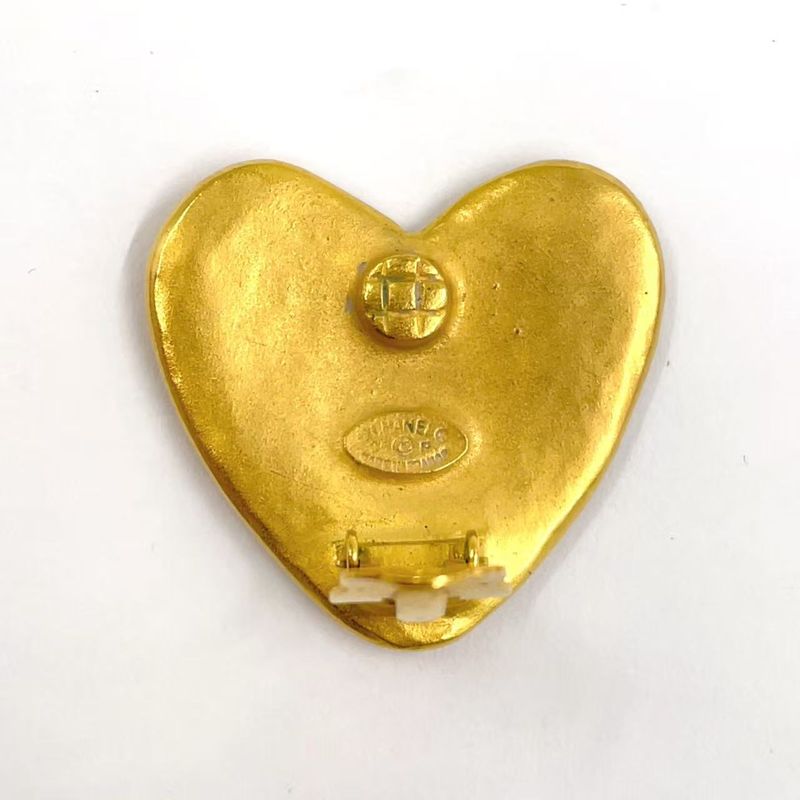 Chanel Coco Mark Heart GP Gold Earrings