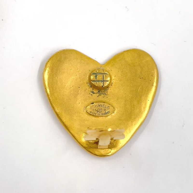 Chanel Coco Mark Heart GP Gold Earrings