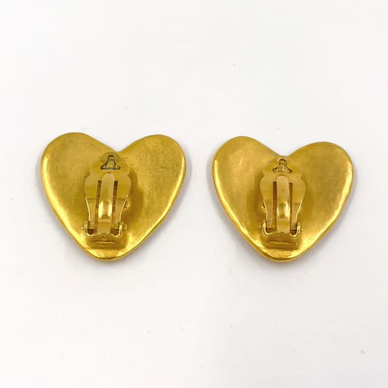 Chanel Coco Mark Heart GP Gold Earrings