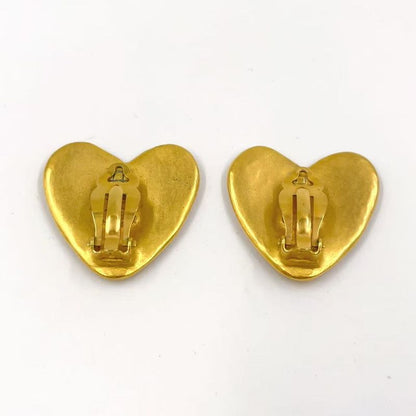 Chanel Coco Mark Heart GP Gold Earrings