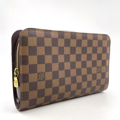 Louis Vuitton Damier Saint Louis Damier Ebene Second Bag Leather X PVC Brown