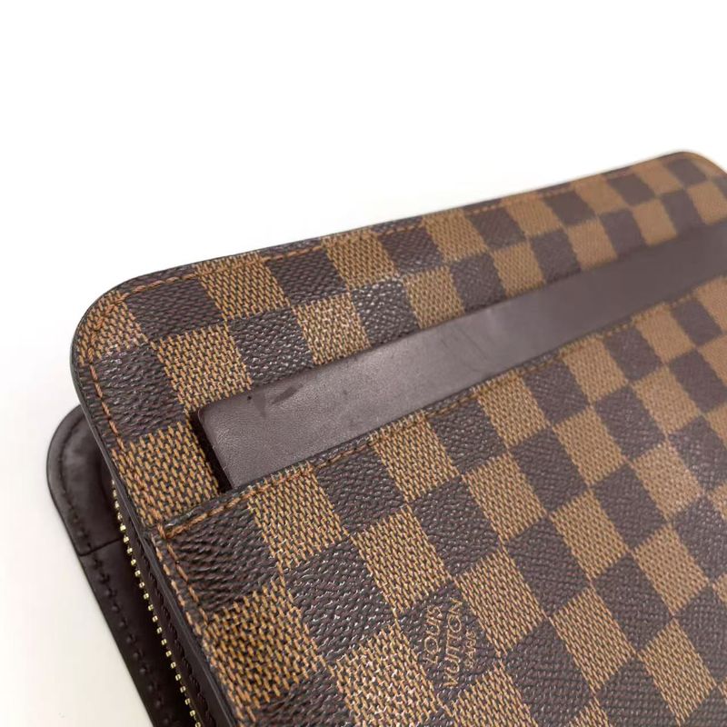 Louis Vuitton Damier Saint Louis Damier Ebene Second Bag Leather X PVC Brown