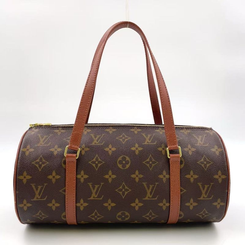 Louis Vuitton Papillon 30 Monogram Old Shape Leather × PVC Brown Handbag Gold