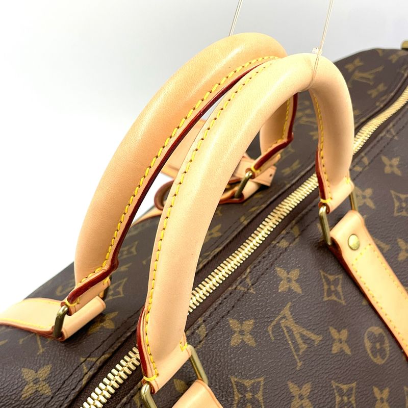 Louis Vuitton Keepall 55 Monogram Leather × PVC Brown Boston Bag Gold M41424