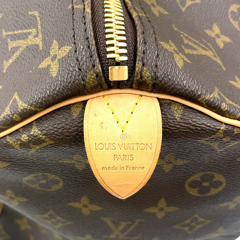 Louis Vuitton Keepall 55 Monogram Leather × PVC Brown Boston Bag Gold M41424