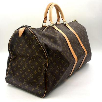 Louis Vuitton Keepall 55 Monogram Leather × PVC Brown Boston Bag Gold M41424