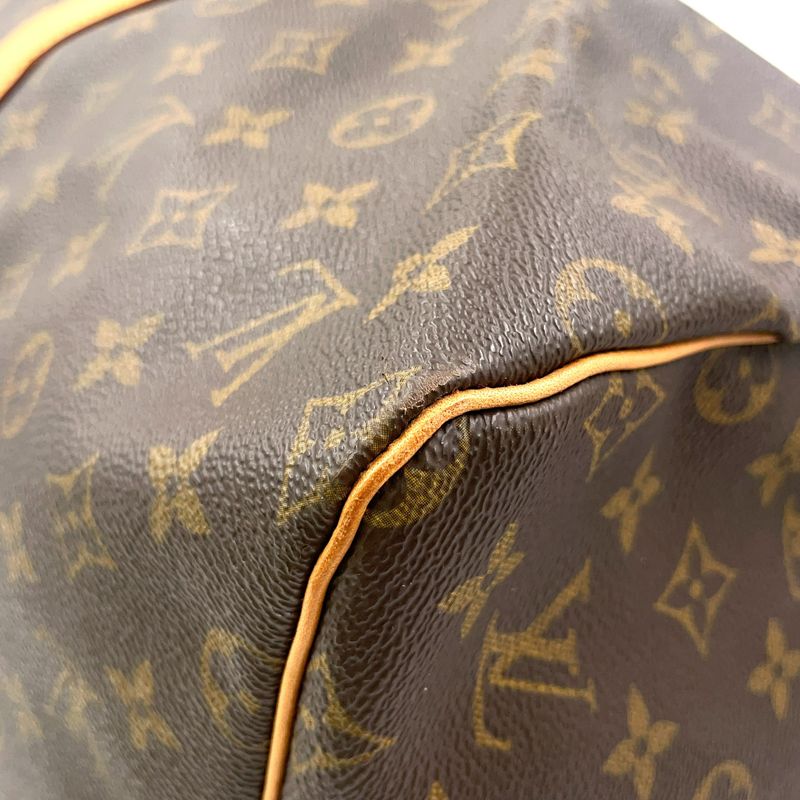 Louis Vuitton Keepall 55 Monogram Leather × PVC Brown Boston Bag Gold M41424