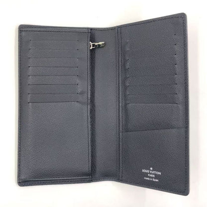 Louis Vuitton Portefeuille Brazza Epi RFID Compatible Leather Black Folded Long