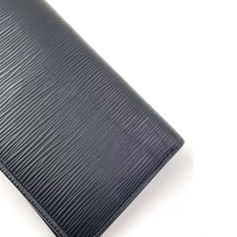 Louis Vuitton Portefeuille Brazza Epi RFID Compatible Leather Black Folded Long