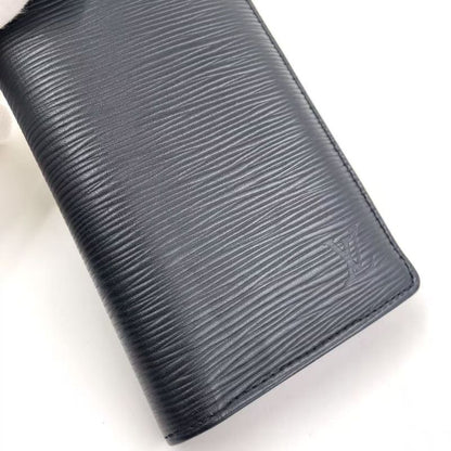 Louis Vuitton Portefeuille Brazza Epi RFID Compatible Leather Black Folded Long