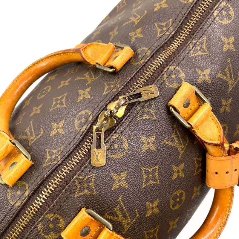 Louis Vuitton Keepall 50 Monogram Leather X PVC Brown Boston Bag Gold M41426