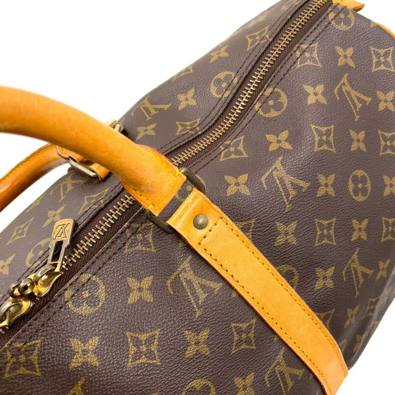 Louis Vuitton Keepall 50 Monogram Leather X PVC Brown Boston Bag Gold M41426