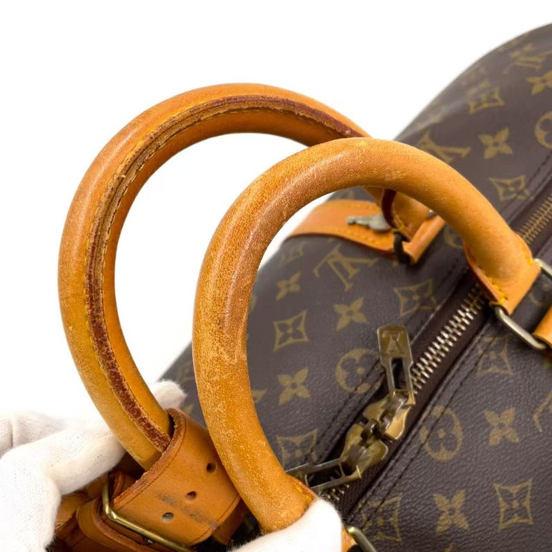 Louis Vuitton Keepall 50 Monogram Leather X PVC Brown Boston Bag Gold M41426
