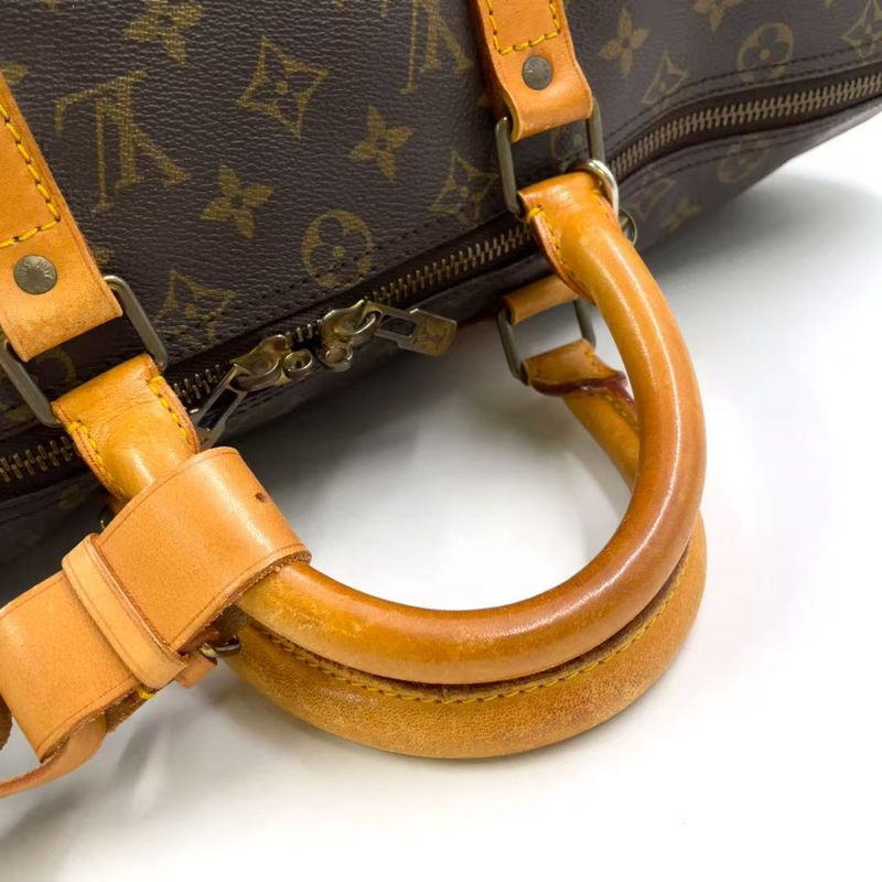 Louis Vuitton Keepall 50 Monogram Leather X PVC Brown Boston Bag Gold M41426