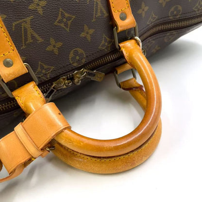 Louis Vuitton Keepall 50 Monogram Leather X PVC Brown Boston Bag Gold M41426