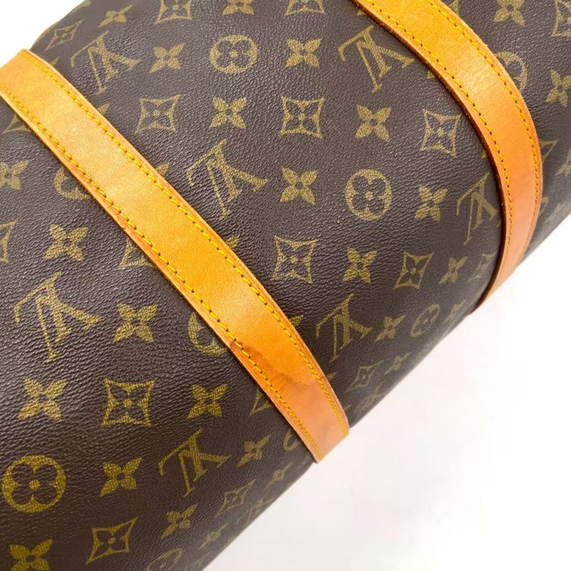 Louis Vuitton Keepall 50 Monogram Leather X PVC Brown Boston Bag Gold M41426