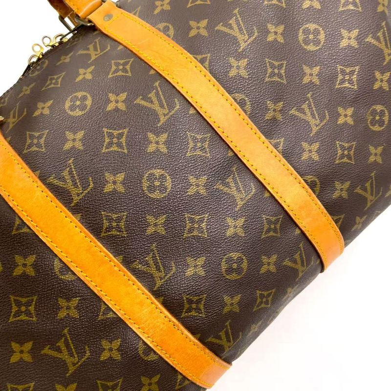 Louis Vuitton Keepall 50 Monogram Leather X PVC Brown Boston Bag Gold M41426