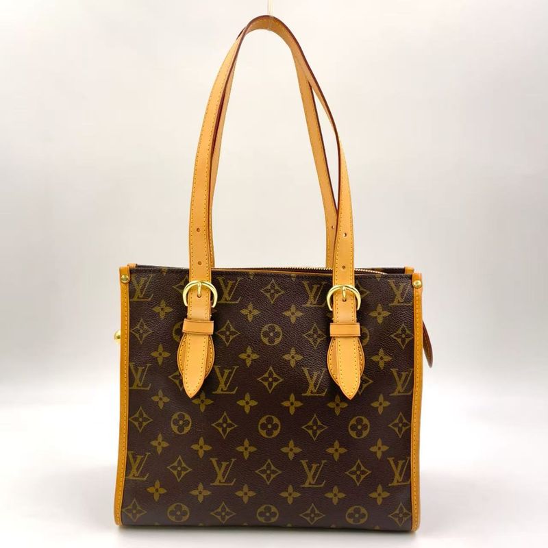 Louis Vuitton Popincourt O Monogram Leather × PVC Brown Tote Bag Gold M40007