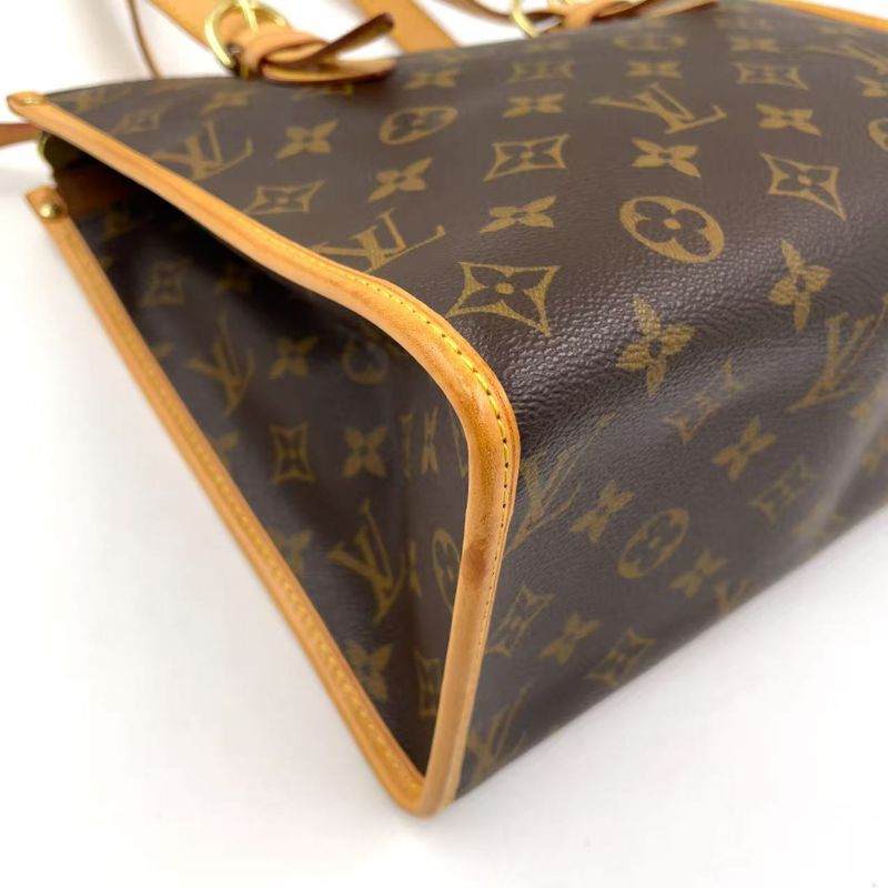 Louis Vuitton Popincourt O Monogram Leather × PVC Brown Tote Bag Gold M40007