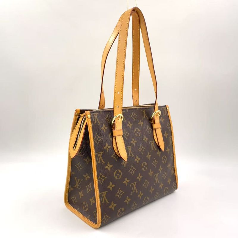 Louis Vuitton Popincourt O Monogram Leather × PVC Brown Tote Bag Gold M40007