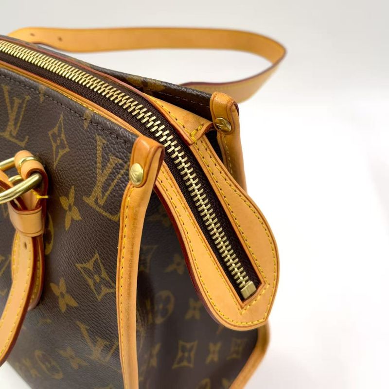 Louis Vuitton Popincourt O Monogram Leather × PVC Brown Tote Bag Gold M40007