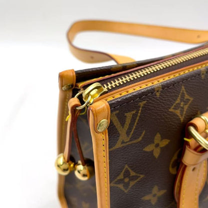 Louis Vuitton Popincourt O Monogram Leather × PVC Brown Tote Bag Gold M40007