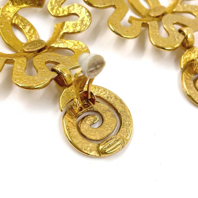 Chanel Coco Mark Flower GP Gold Earrings
