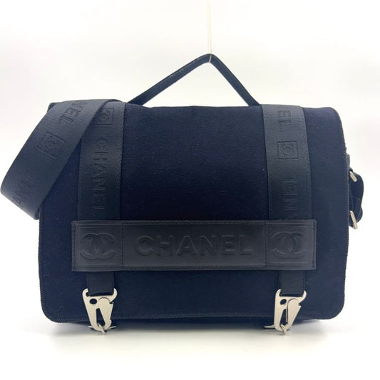 Chanel Sport Line Logo Serial No 9 Leather X Nylon X Felt Black Shoulder Bag