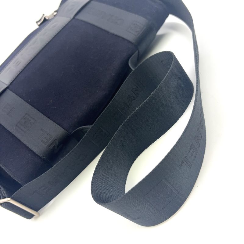 Chanel Sport Line Logo Serial No 9 Leather X Nylon X Felt Black Shoulder Bag