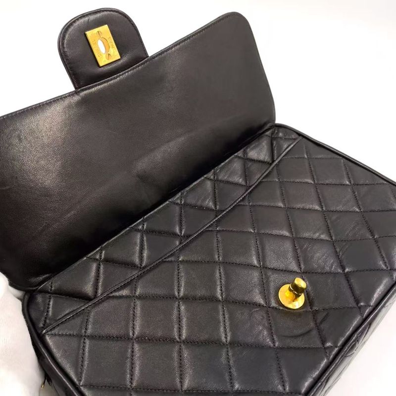 Chanel Matelasse Zipper Serial No 3 Lambskin Black Shoulder Bag Gold