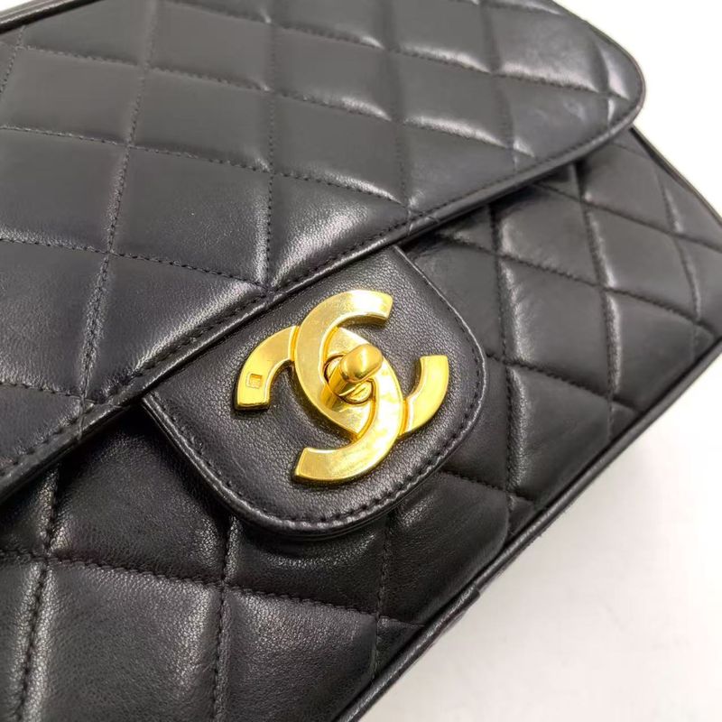 Chanel Matelasse Zipper Serial No 3 Lambskin Black Shoulder Bag Gold