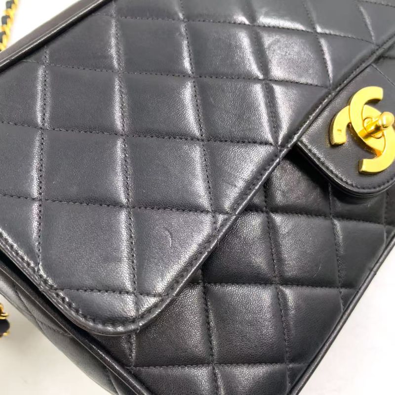 Chanel Matelasse Zipper Serial No 3 Lambskin Black Shoulder Bag Gold