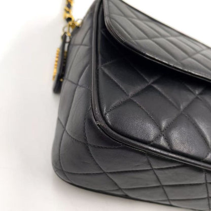 Chanel Matelasse Zipper Serial No 3 Lambskin Black Shoulder Bag Gold