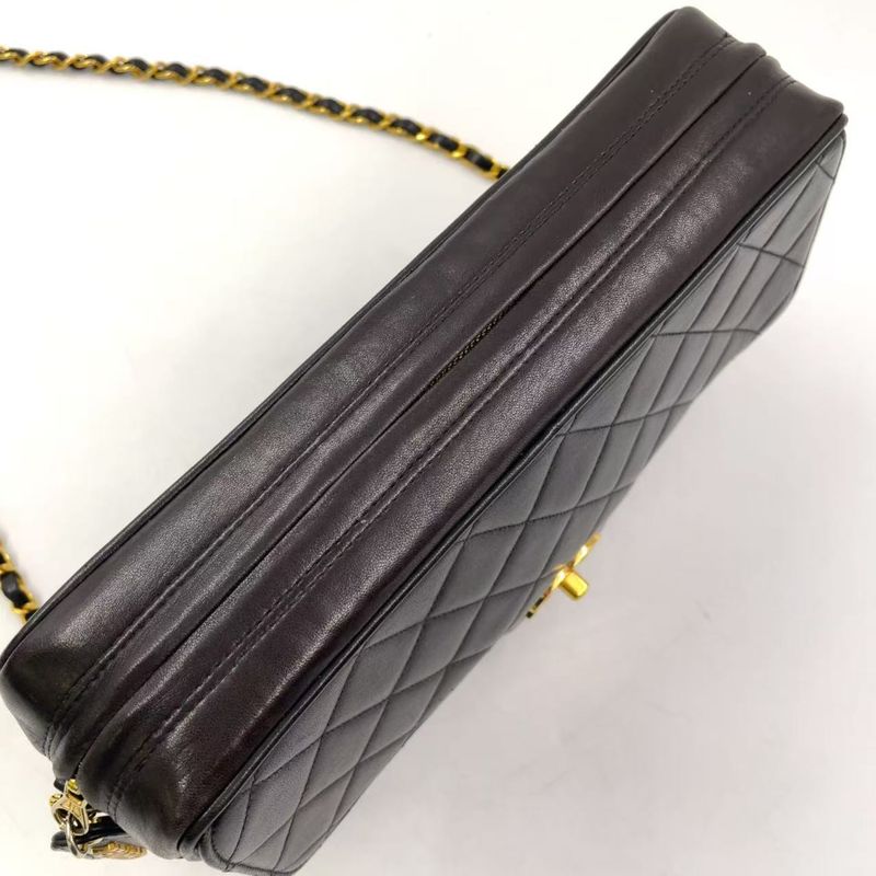 Chanel Matelasse Zipper Serial No 3 Lambskin Black Shoulder Bag Gold