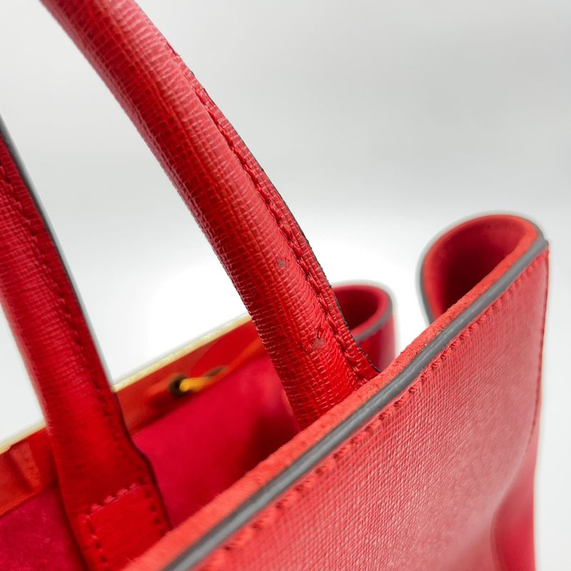 Fendi Toujours 2WAY Shoulder Leather Red Handbag Gold 8bh250-d7e