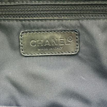 Chanel New Travel Line Mini Boston Bag Serial No 7 Nylon Black Handbag Black