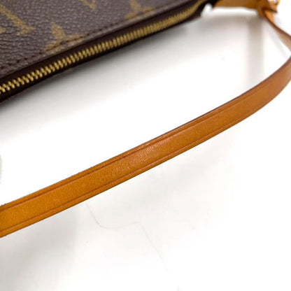 Louis Vuitton Pochette Accessoire Monogram Leather X PVC Brown Handbag Gold