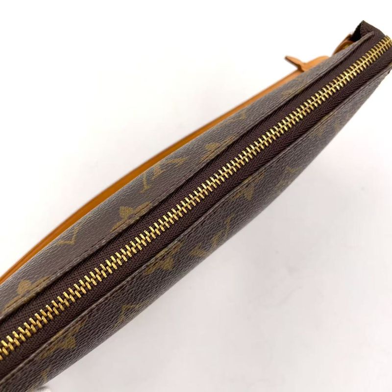 Louis Vuitton Pochette Accessoire Monogram Leather X PVC Brown Handbag Gold