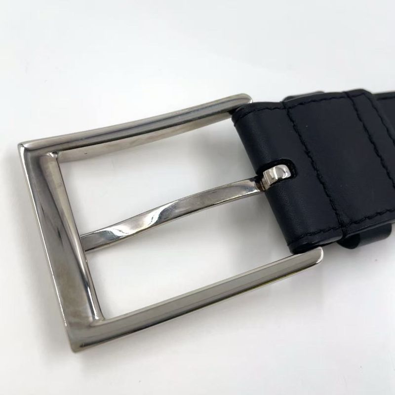 Louis Vuitton Santure Vendome Leather Black Belt Silver M0542