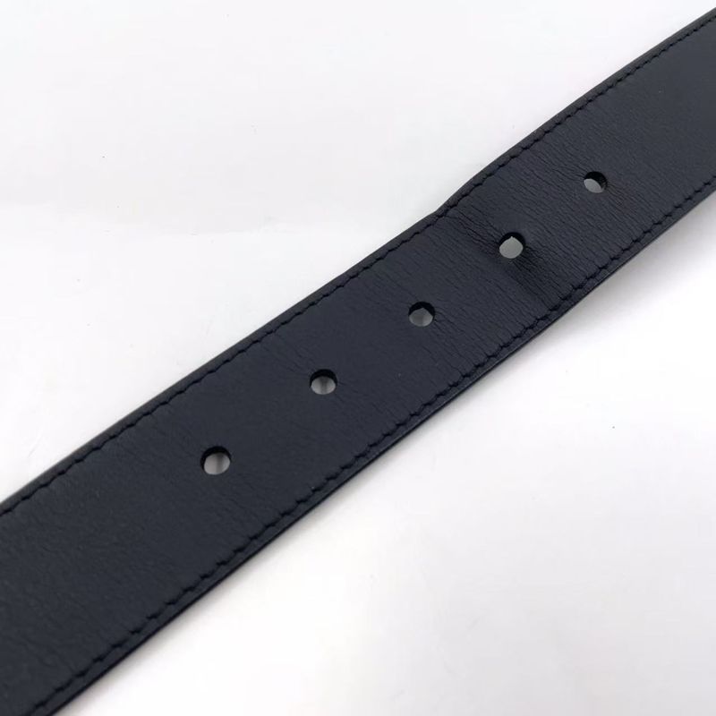 Louis Vuitton Santure Vendome Leather Black Belt Silver M0542
