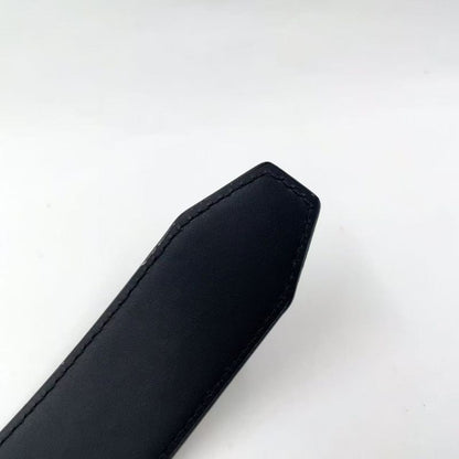 Louis Vuitton Santure Vendome Leather Black Belt Silver M0542